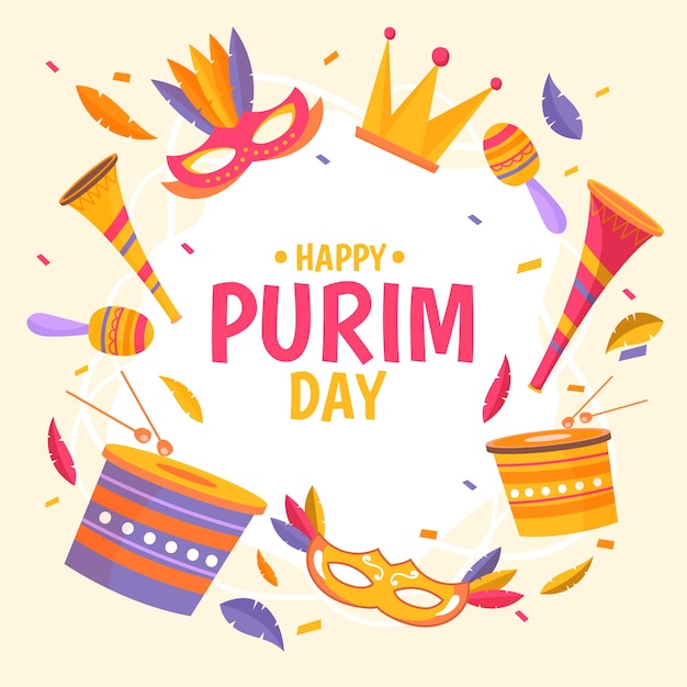 Happy purim day event | Free Vector