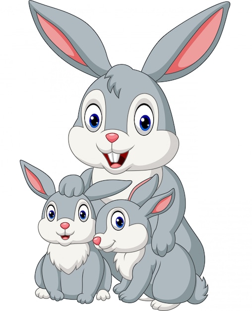 Download Premium Vector | Happy rabbits family