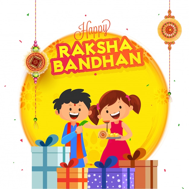 Happy Raksha Bandhan Celebration Background. | Premium Vector