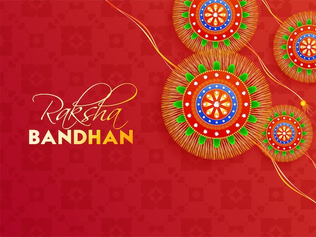 Happy raksha bandhan celebration background. Premium Vector