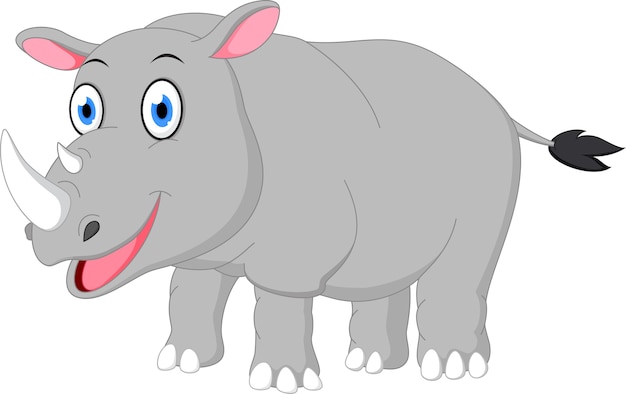 Premium Vector | Happy Rhino Cartoon