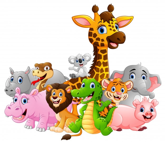 safari cartoon animals vector