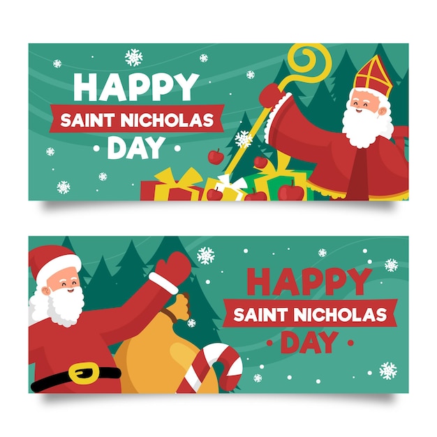 Premium Vector Happy saint nicholas day web banner