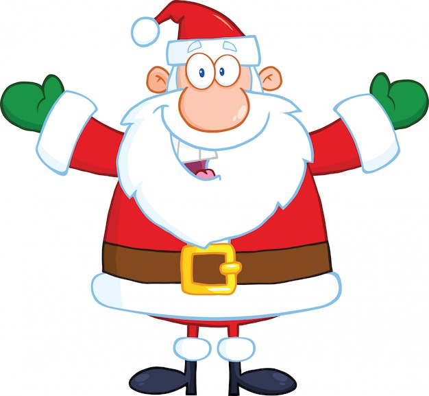 Premium Vector | Happy santa claus with open arms for hugging