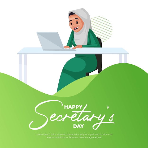 Premium Vector Happy secretary day banner design template