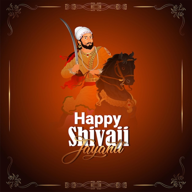 Premium Vector Happy Shivaji Jayanti Greeting Card Illustration