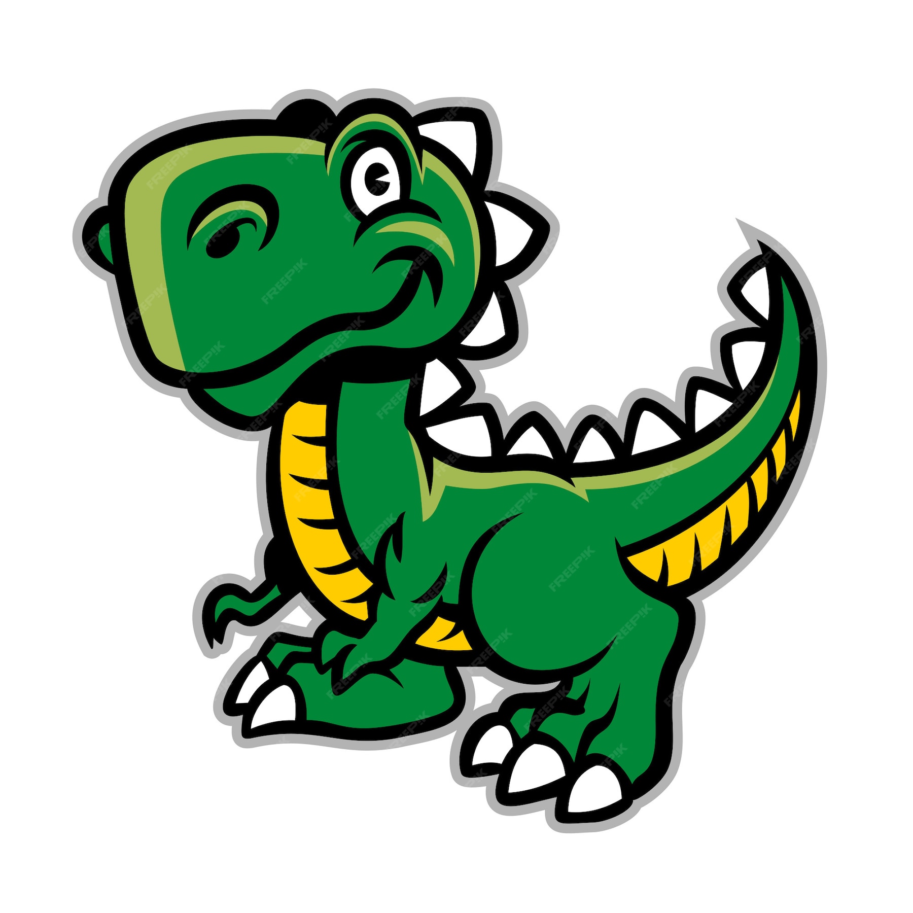 Premium Vector | Happy smiling cartoon dinosaur character