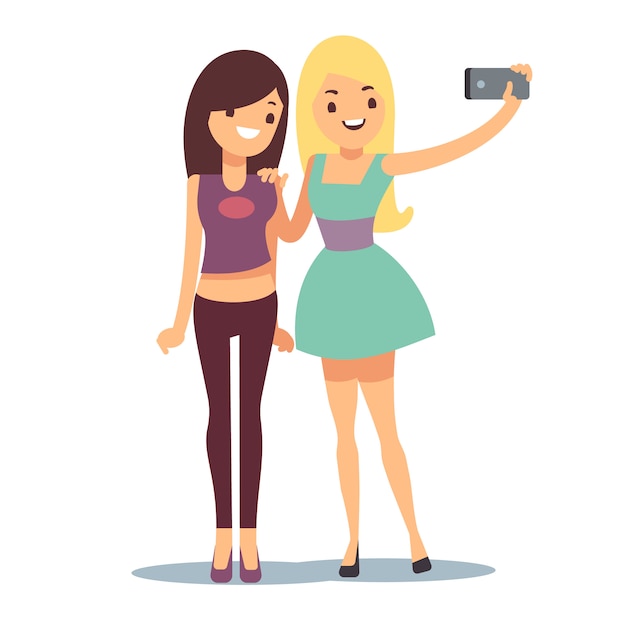 Premium Vector | Happy smiling young women friends