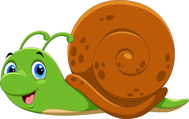 Premium Vector | Happy snail cartoon