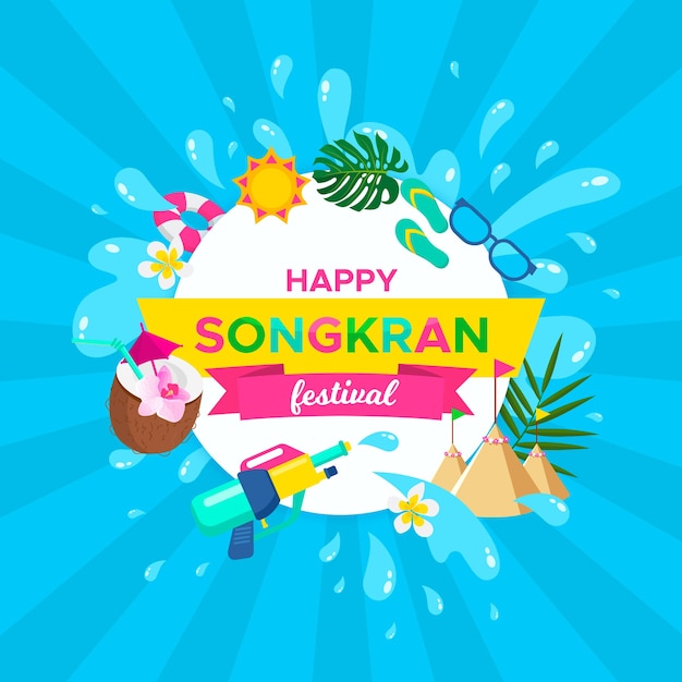 Free Vector Happy songkran festival