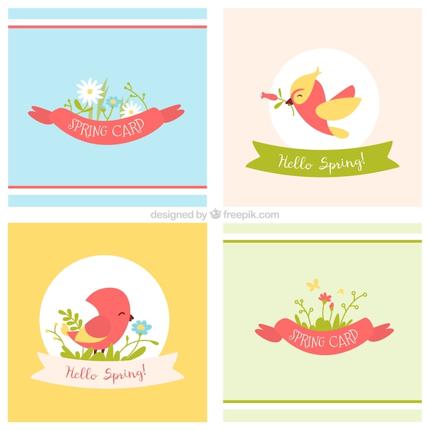 free-vector-happy-spring-cards-with-flowers-and-birds