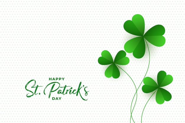 Free Vector Happy St Patricks Day Clover Leaves Background