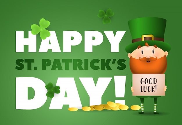 Free Vector Happy st  patricks  day lettering good  luck  