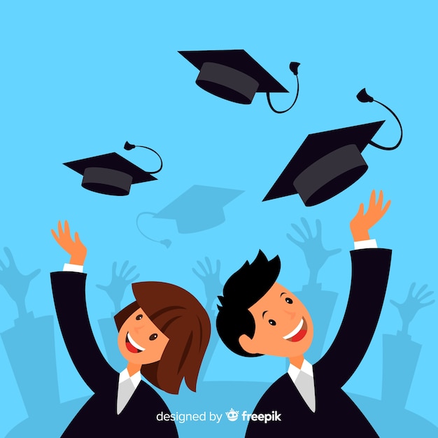 Happy students celebrating graduation Vector | Free Download