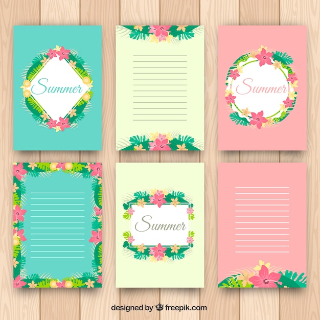 Download Free Vector | Happy summer card collection