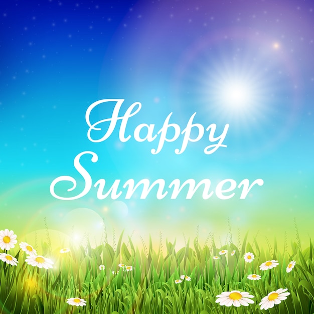 Premium Vector | Happy summer card