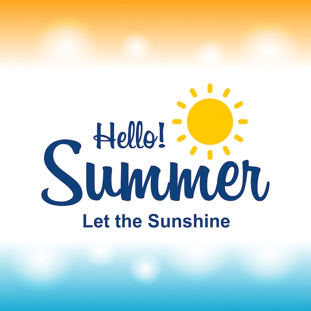 Download Happy summer greetings card with light background vector ...