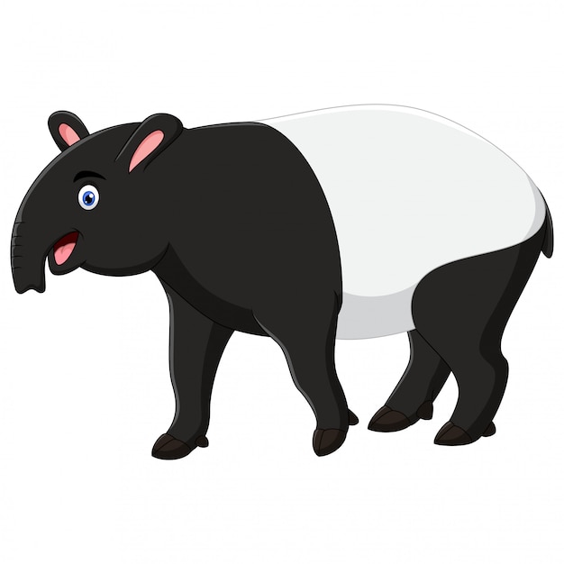 Happy tapir cartoon isolated | Premium Vector