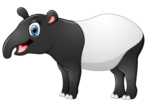 Premium Vector | Happy tapir cartoon