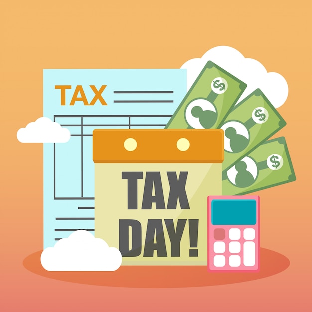 Premium Vector | Happy tax day illustration