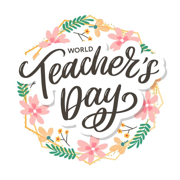 Premium Vector Happy Teachers Day Inscription Greeting Calligraphy