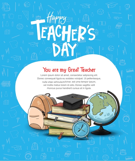 Happy teacher's day poster template Vector | Premium Download