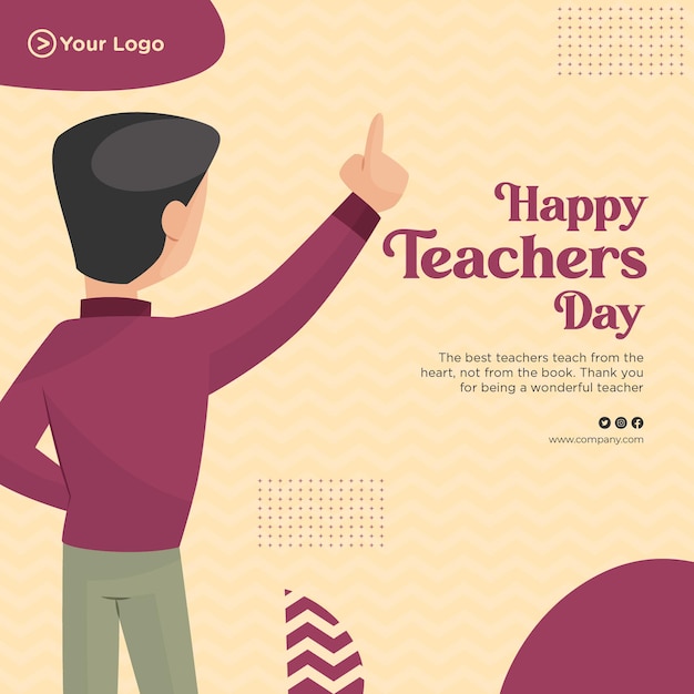 Premium Vector | Happy teachers day banner design template