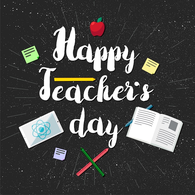 Happy teachers day celebration banner Vector | Premium Download