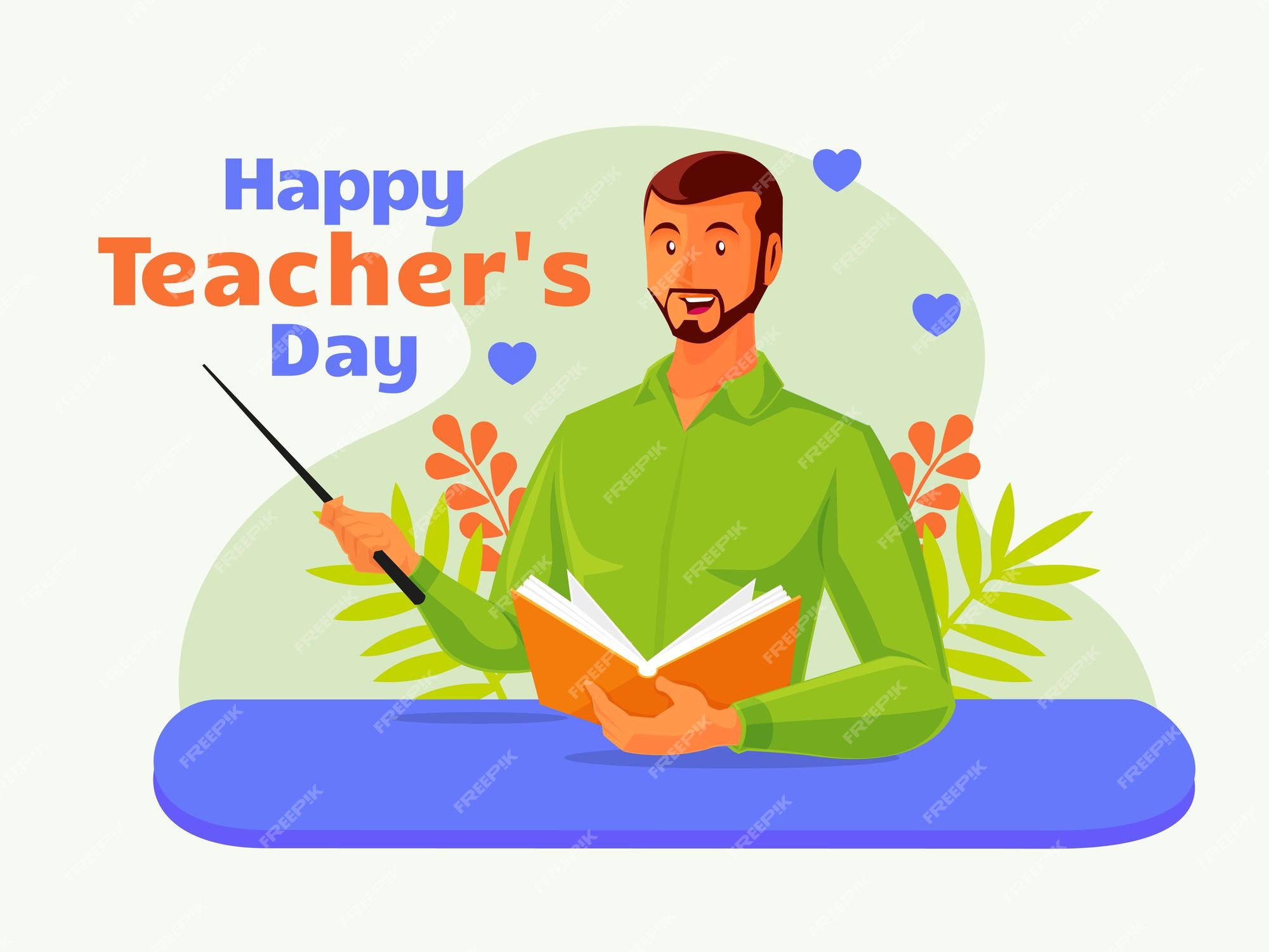 Premium Vector | Happy teachers day thank you teacher