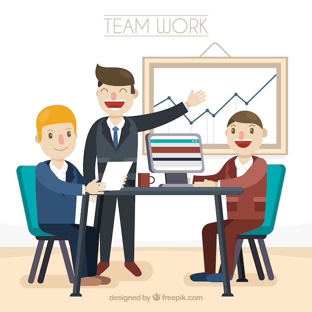 Happy teamwork concept