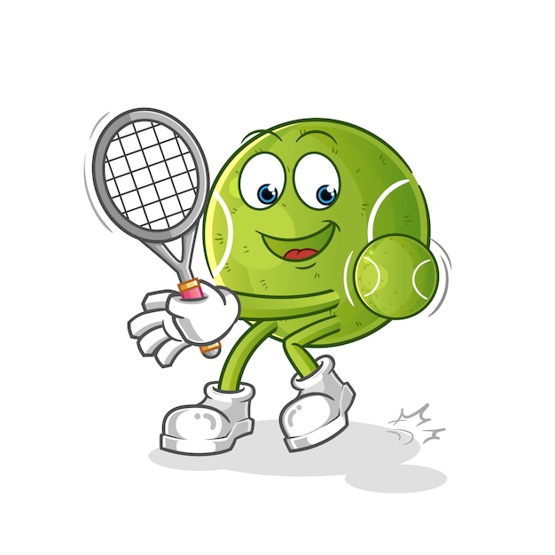 Premium Vector | Happy tennis ball cartoon character