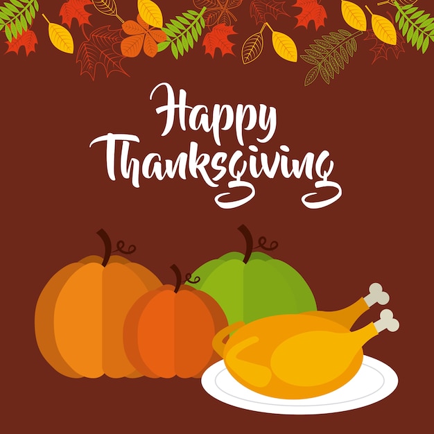 Premium Vector | Happy Thanksgiving Celebration Poster