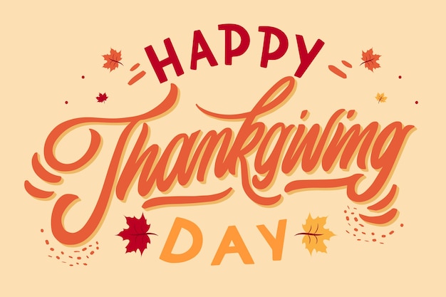 Happy thanksgiving concept with lettering | Free Vector