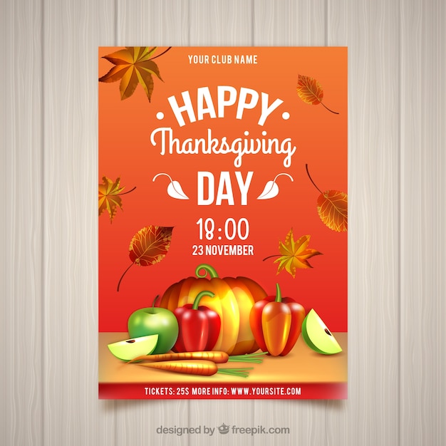 Happy thanksgiving day vintage poster