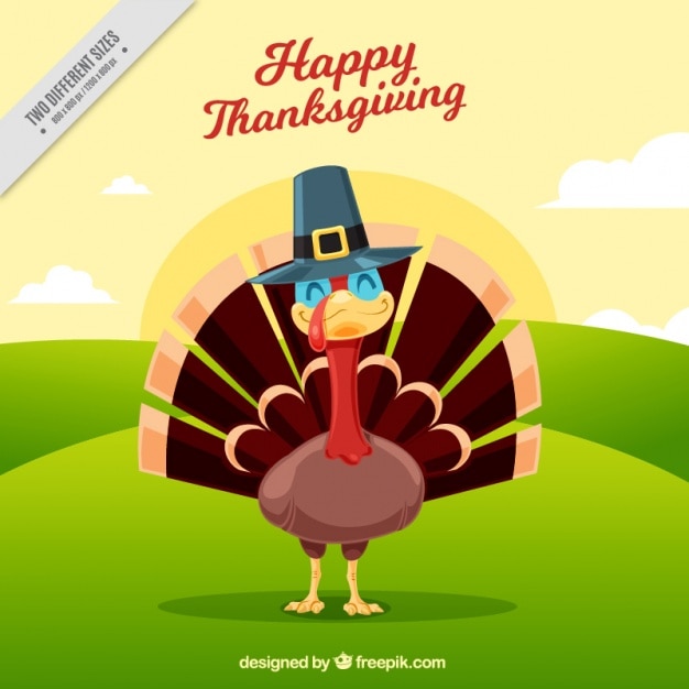 Free Vector | Happy thanksgiving day with a smiling turkey