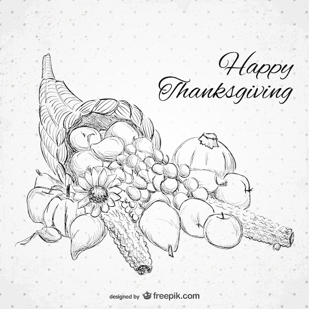 Free Vector Happy thanksgiving drawing