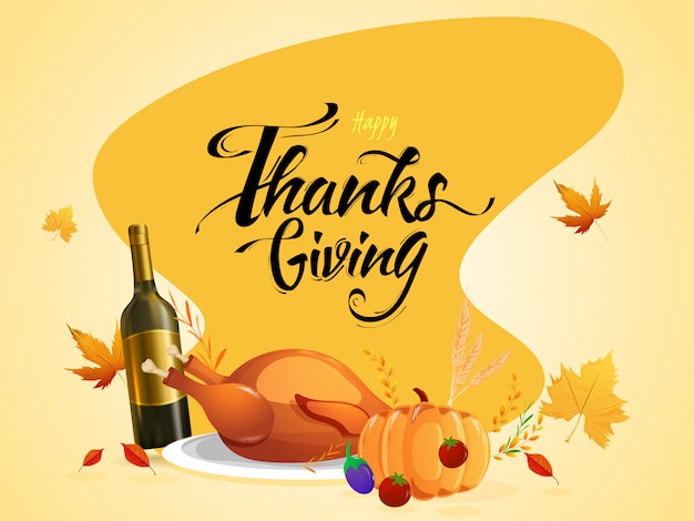 Premium Vector Happy Thanksgiving Greeting Card