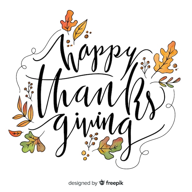 Free Vector | Happy thanksgiving lettering