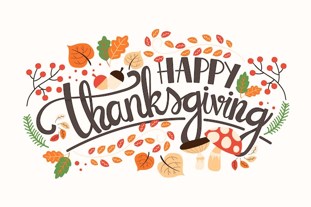 Premium Vector Happy Thanksgiving Lettering