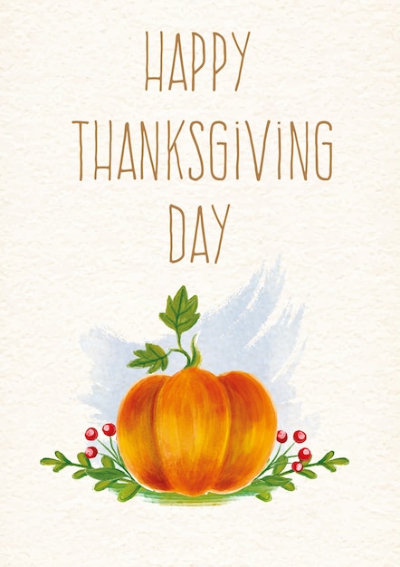 Download Free Vector | Happy thanksgiving pumpkin card