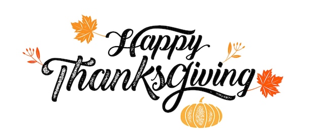 Premium Vector | Happy thanksgiving typography , badge. vector calligraphy