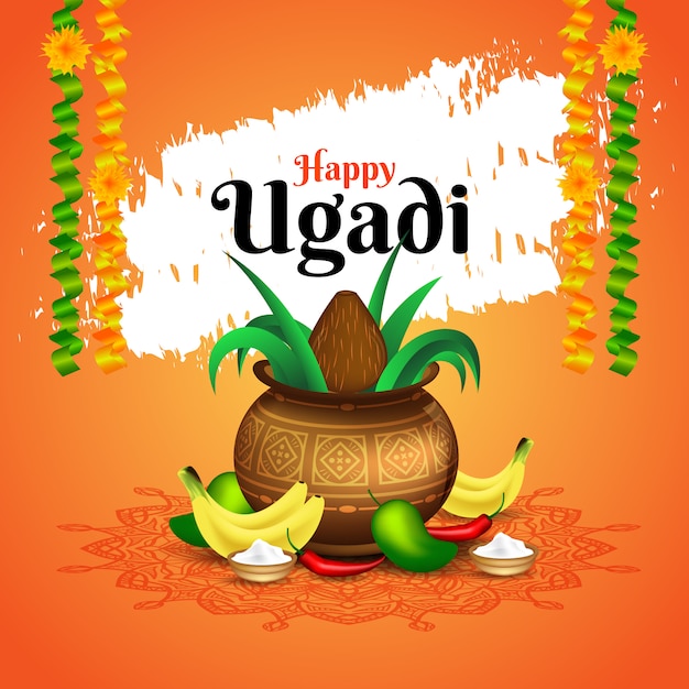 Premium Vector | Happy ugadi background