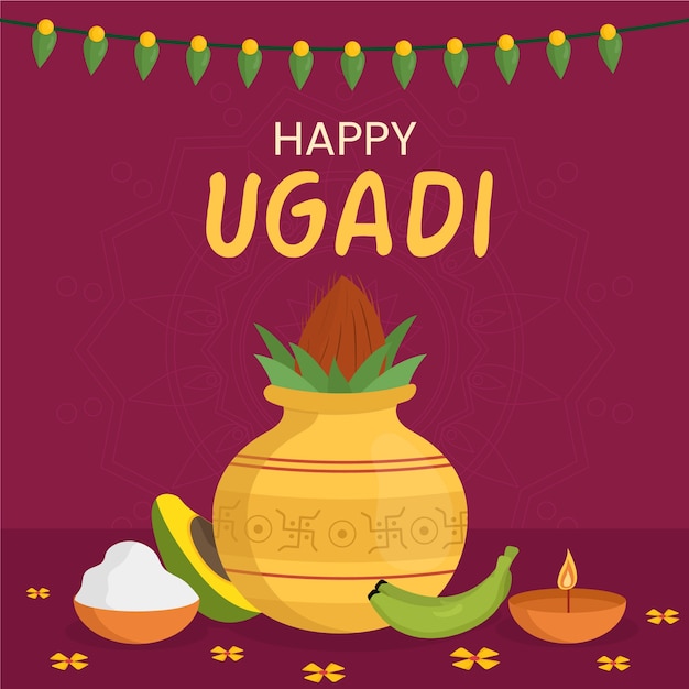 Happy ugadi banner | Free Vector