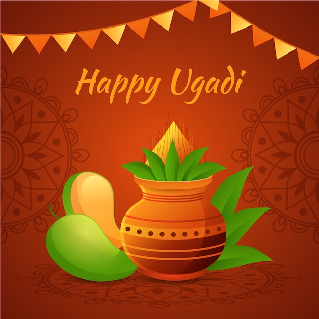 Free Vector | Happy ugadi in flat design