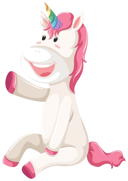 Download A happy unicorn character | Free Vector