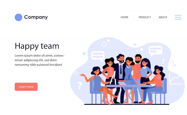 Download Free Happy United Business Team Website Template Or Landing Page Use our free logo maker to create a logo and build your brand. Put your logo on business cards, promotional products, or your website for brand visibility.