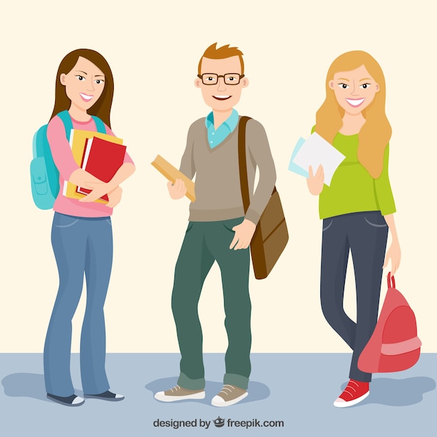 Download Happy university students Vector | Free Download