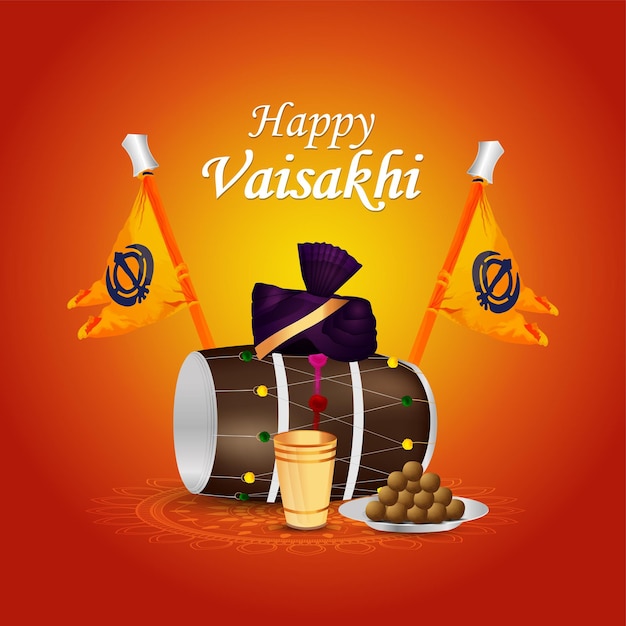 Premium Vector Happy Vaisakhi Sikh Festival Illustration Celebration