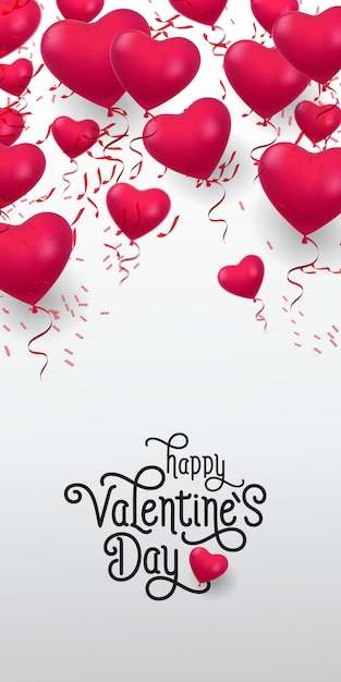 Download Happy valentine day lettering. inscription with heap of ...