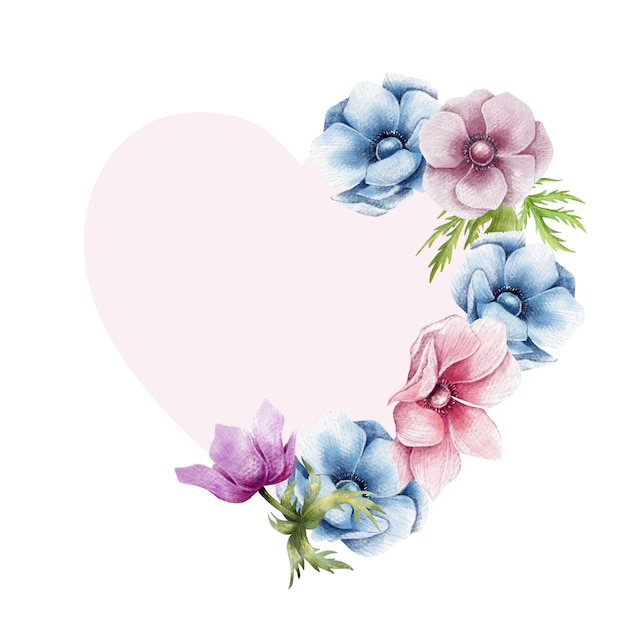 Download Happy valentine floral border | Premium Vector